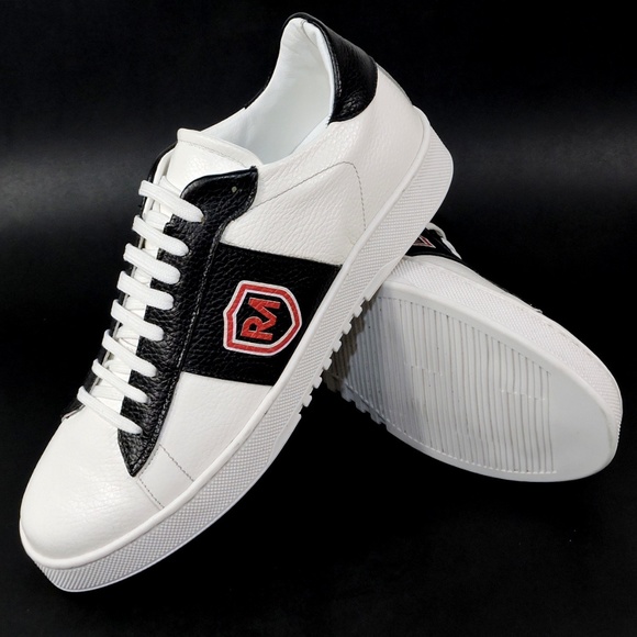 RENZO MERCURI ?? MEN\'S SOFT WHITE LEATHER COMFORT FASHION SNEAKERS
